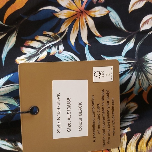 NipTuck NWT Twist Front Blue and Orange Floral Print Swimsuit, size 6 - Picture 6 of 6